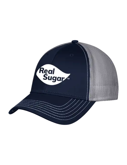 Navy & Grey Mesh Trucker Cap Snap Back w/Real Sugar Logo