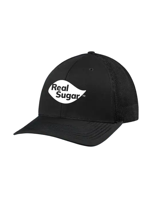 Richardson Adjustable Snapback Original 112 Trucker Cap Black w/Black Mesh w/Real Sugar Logo