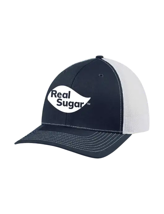 Richardson Adjustable Snapback Original 112 Trucker Cap Navy w/White Mesh w/Real Sugar Logo