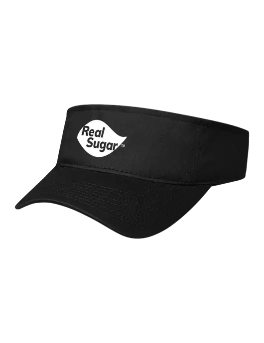 Black Cap Visor w/Real Sugar Logo