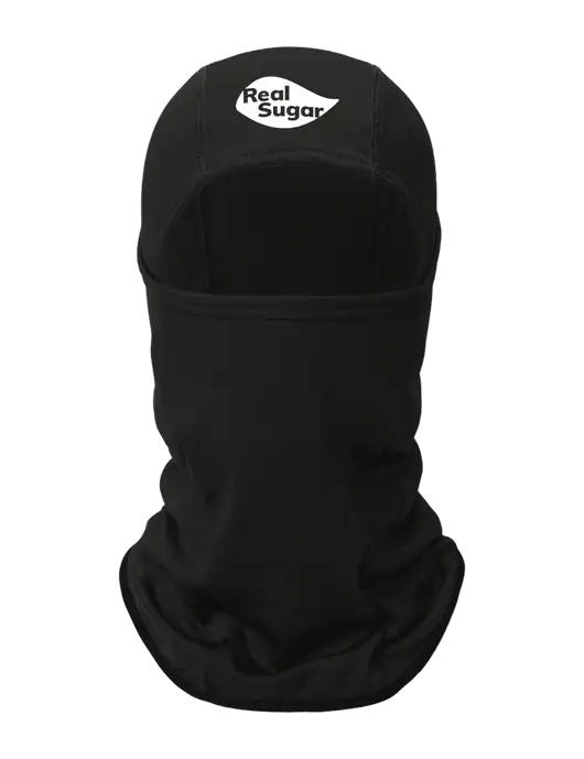 Black CornerStone Smooth Fleece Face Mask w/Real Sugar Logo