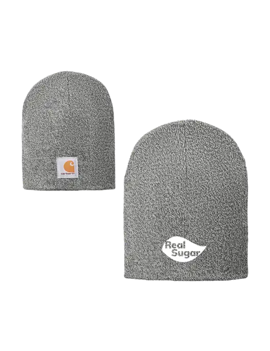 Carhartt Medium Grey Heather Acrylic Knit Hat w/Real Sugar Logo