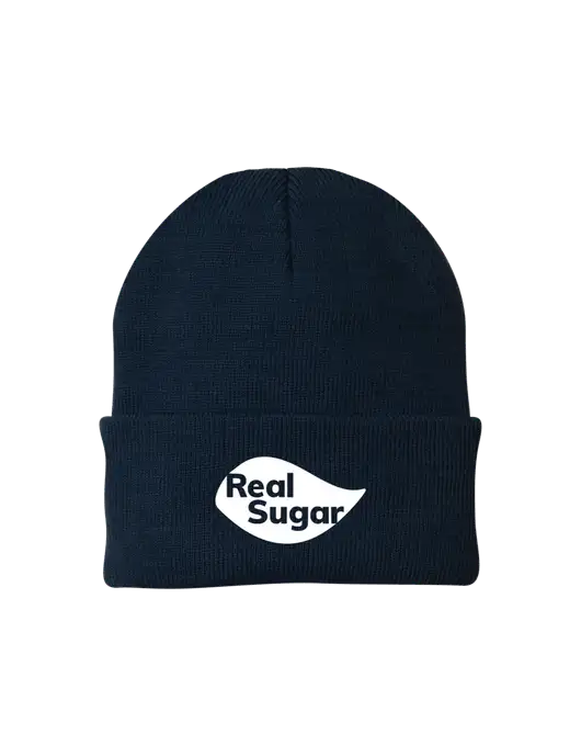 Navy Knit Cap w/Real Sugar Logo
