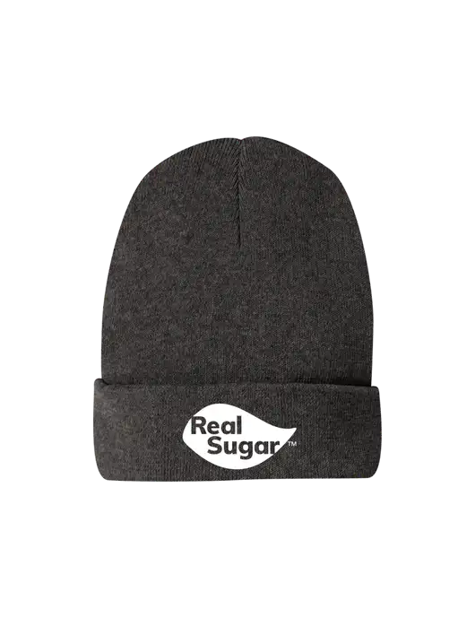Recycled Charcoal Heather Beanie w/Real Sugar Logo