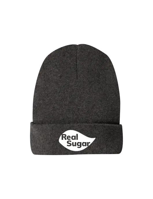 Recycled Charcoal Heather Beanie w/Real Sugar Logo