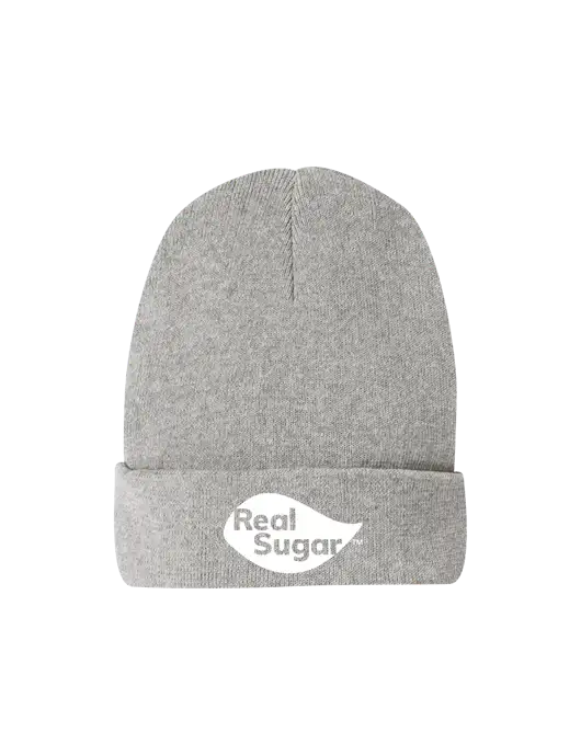 Recycled Light Heather Grey Beanie w/Real Sugar Logo