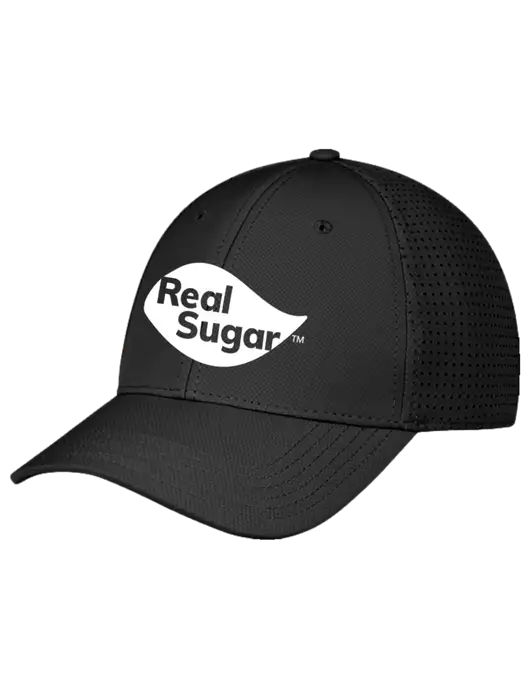 Black Performance Stretchable Cap Hook & Loop w/Real Sugar Logo