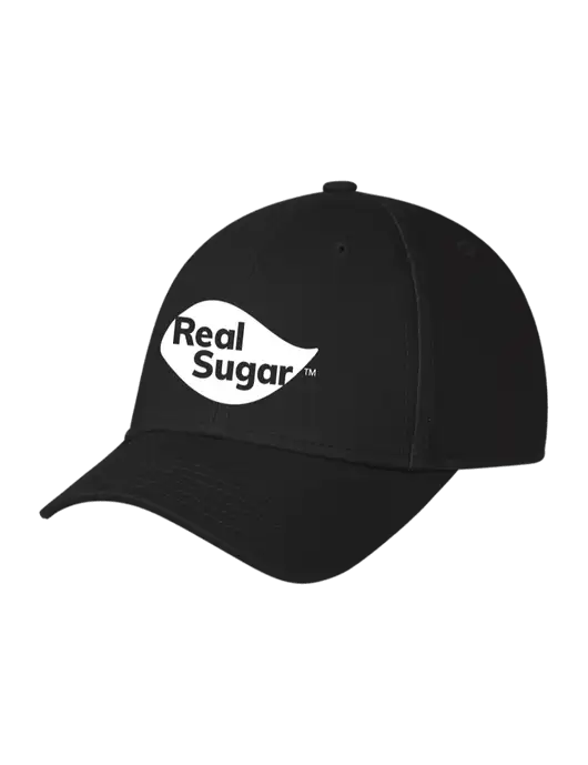 Black Structured Cap Hook & Loop w/Real Sugar Logo