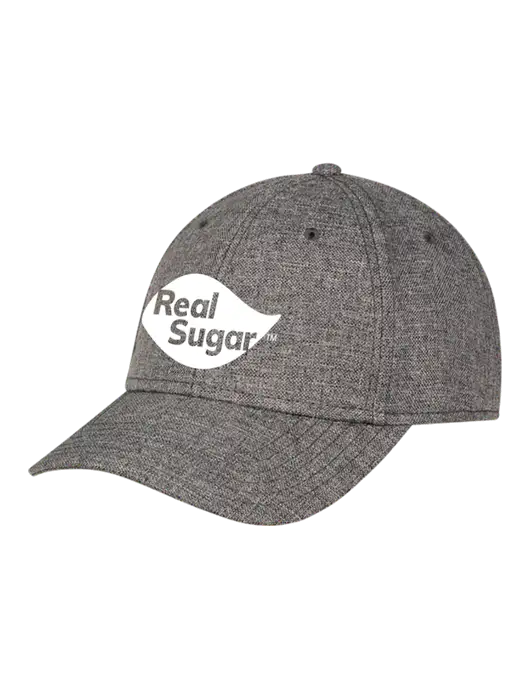 Heather Charcoal Structured Linen Look Cap Hook & Loop w/Real Sugar Logo