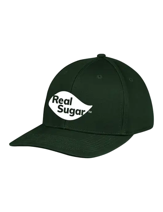 Premium Modern Structured Twill Dark Green Snapback Cap w/Real Sugar Logo