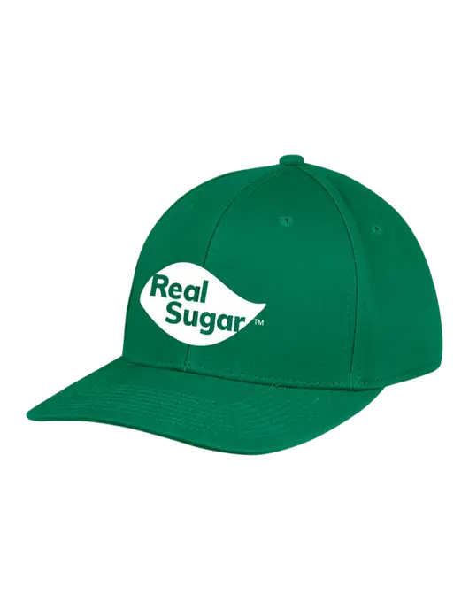 Premium Modern Structured Twill Kelly Green Snapback Cap w/Real Sugar Logo