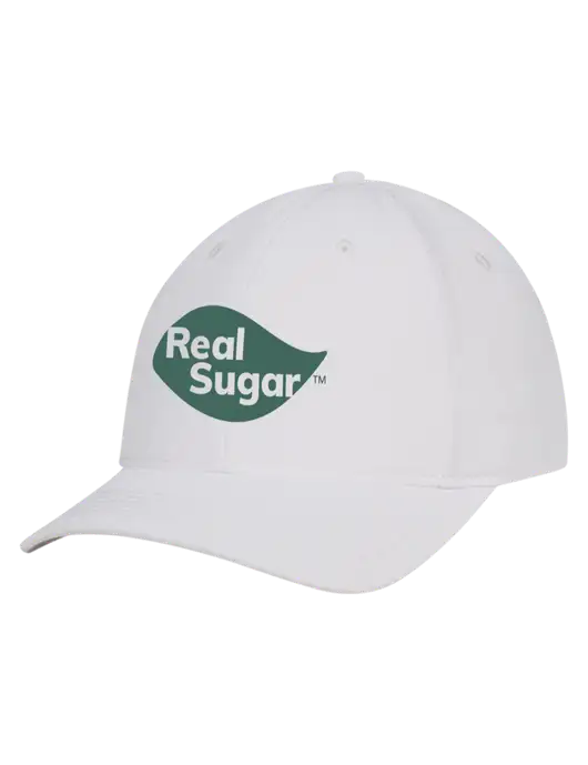 White Nylon Twill Performance Cap w/Real Sugar Logo
