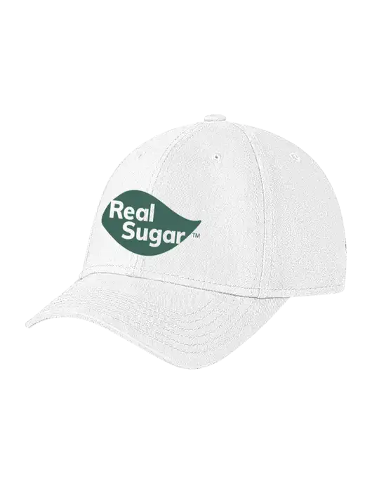 White Structured Soft Snap Closure Hook & Loop Cap w/Real Sugar Logo