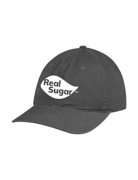 Garment Washed Unstructured Twill Charcoal Cap w/Real Sugar Logo