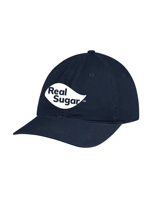 Garment Washed Unstructured Twill Navy Cap w/Real Sugar Logo