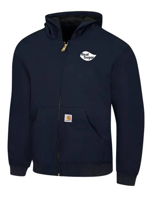 Carhartt Navy Quilted-Flannel-Lined Duck Active Jacket w/Real Sugar Logo