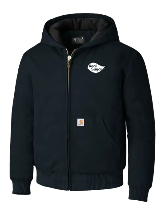Carhartt Navy Quilted-Flannel-Lined Duck Active Jacket w/Real Sugar Logo