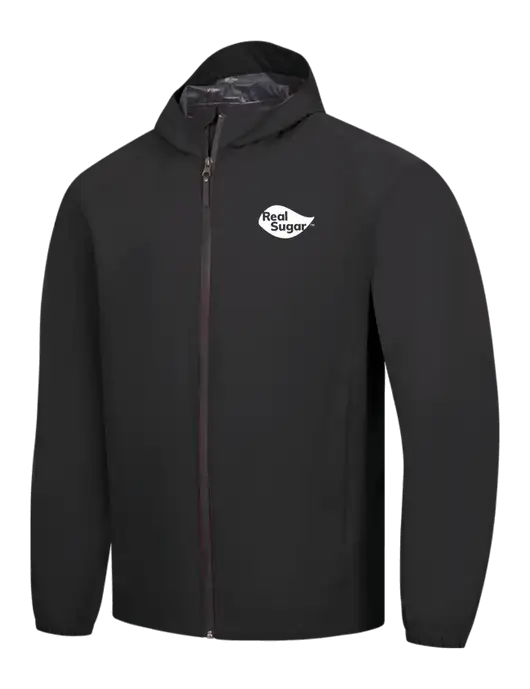 Black Essential Rain Jacket w/Real Sugar Logo