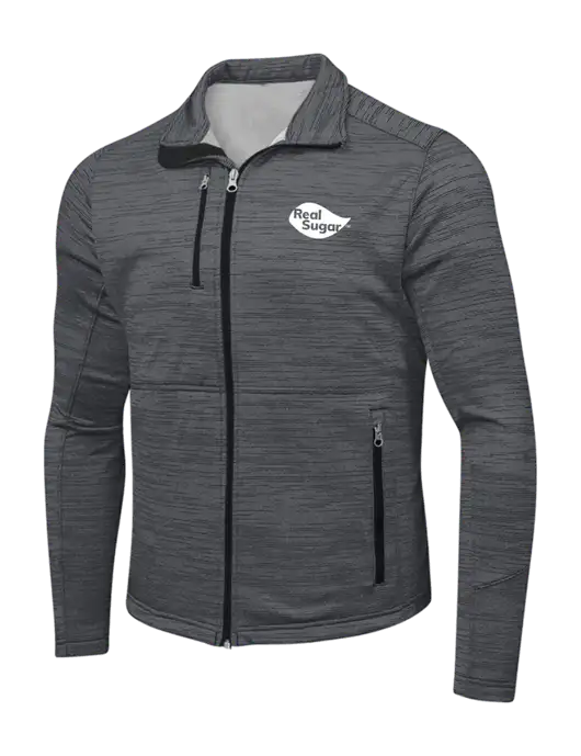Dark Grey Digi Stripe Fleece Jacket w/Real Sugar Logo