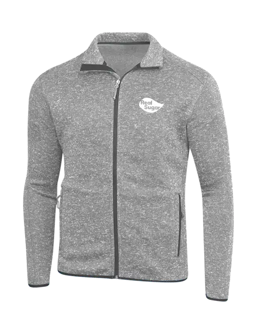 Grey Heather Sweater Fleece Jacket w/Real Sugar Logo