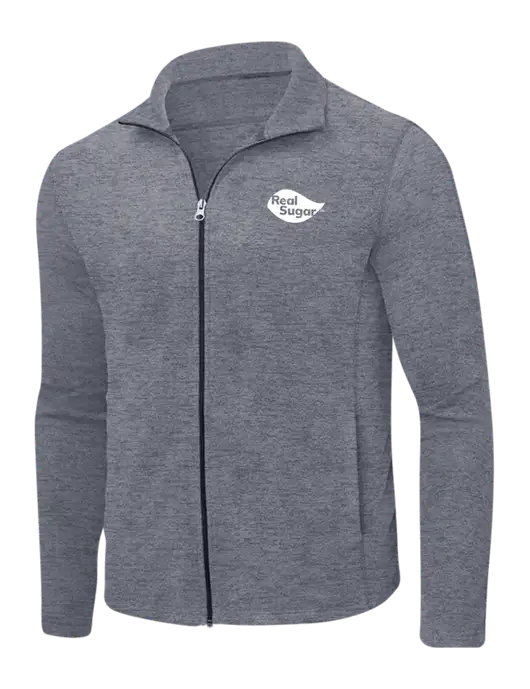 Light Navy Heather Microfleece Full-Zip Jacket w/Real Sugar Logo