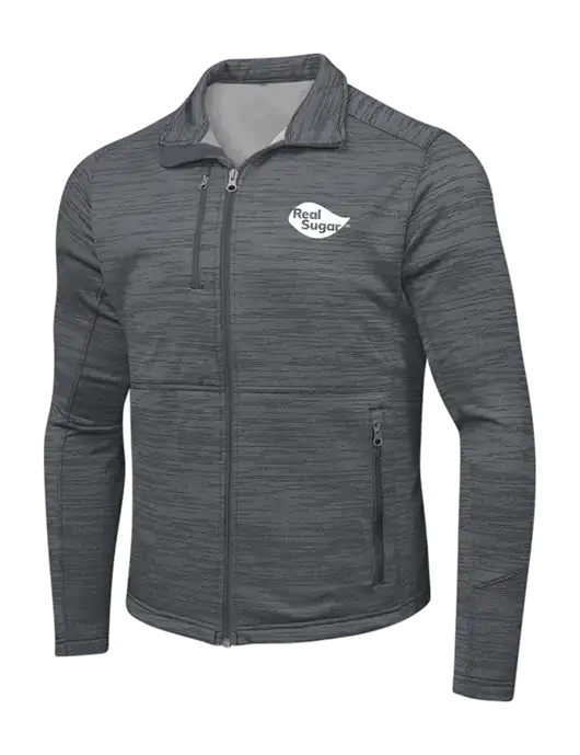 Medium Grey Digi Stripe Fleece Jacket w/Real Sugar Logo