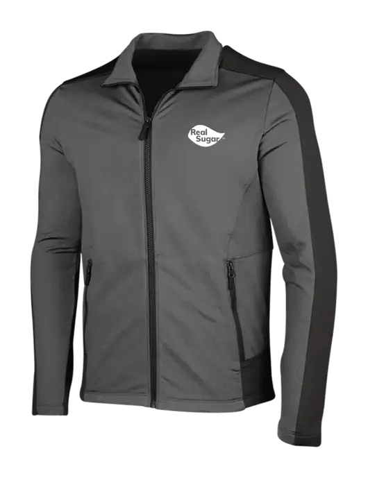Medium Grey Heather Grid Fleece Jacket w/Real Sugar Logo