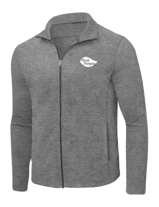 Medium Grey Heather Microfleece Full-Zip Jacket w/Real Sugar Logo