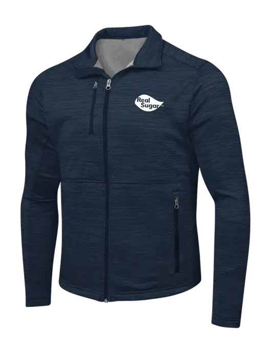 Navy Digi Stripe Fleece Jacket w/Real Sugar Logo