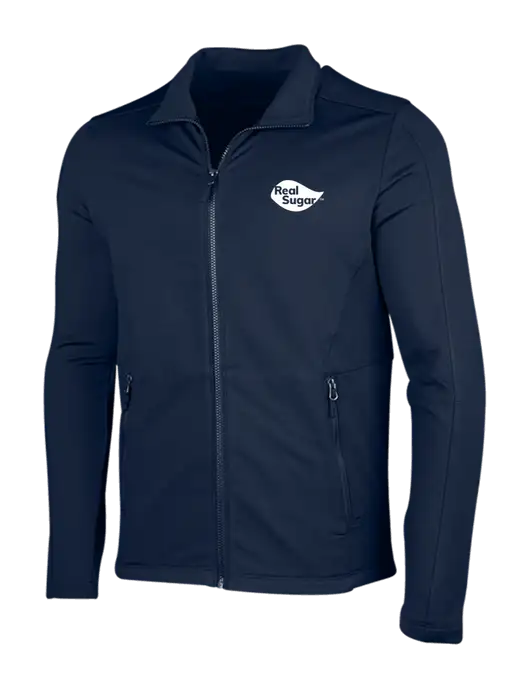 Navy Grid Fleece Jacket w/Real Sugar Logo