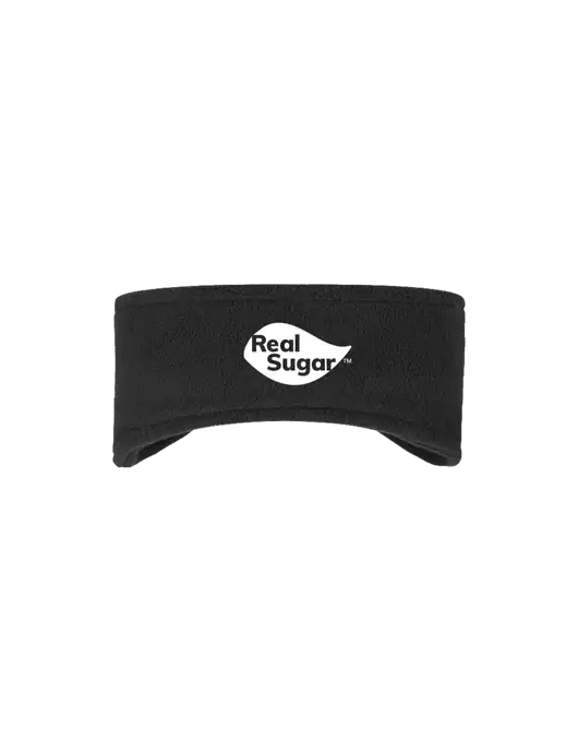 Black Stretch Fleece Headband w/Real Sugar Logo