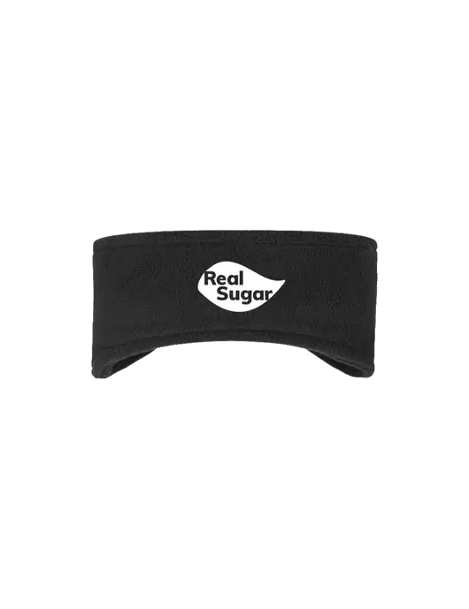 Black Stretch Fleece Headband w/Real Sugar Logo