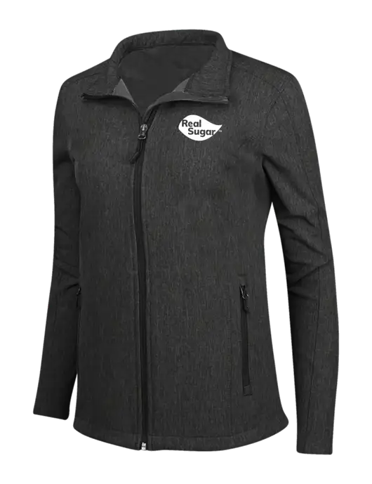 Black Charcoal Heather Womens Core Soft Shell Jacket w/Real Sugar Logo