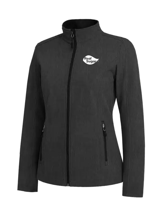 Black Charcoal Heather Womens Core Soft Shell Jacket w/Real Sugar Logo