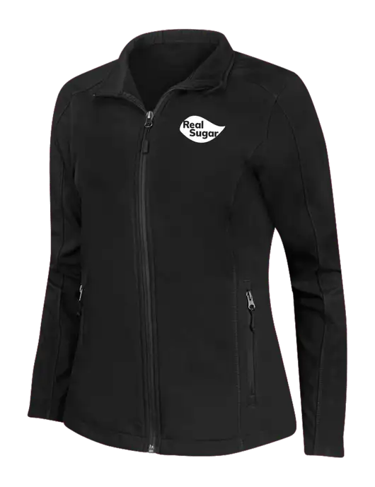 Black Womens Core Soft Shell Jacket w/Real Sugar Logo
