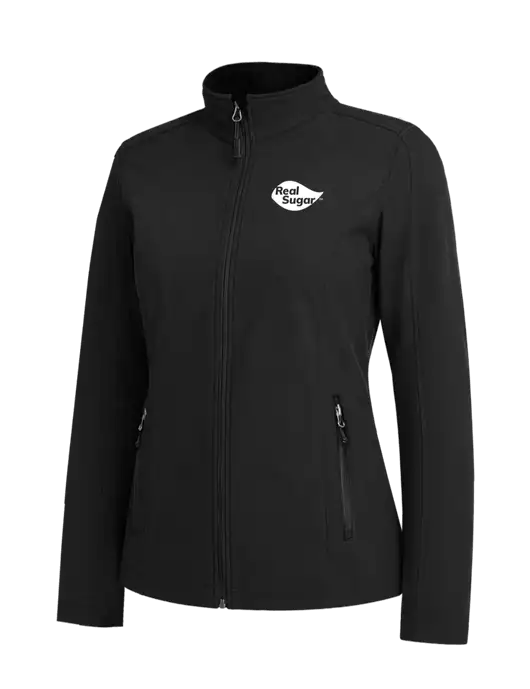 Black Womens Core Soft Shell Jacket w/Real Sugar Logo