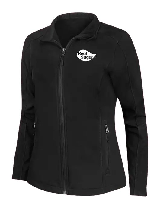 Black Womens Core Soft Shell Jacket w/Real Sugar Logo