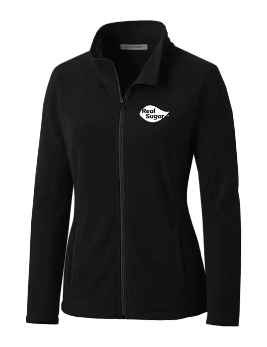 Black Womens Microfleece Jacket w/Real Sugar Logo