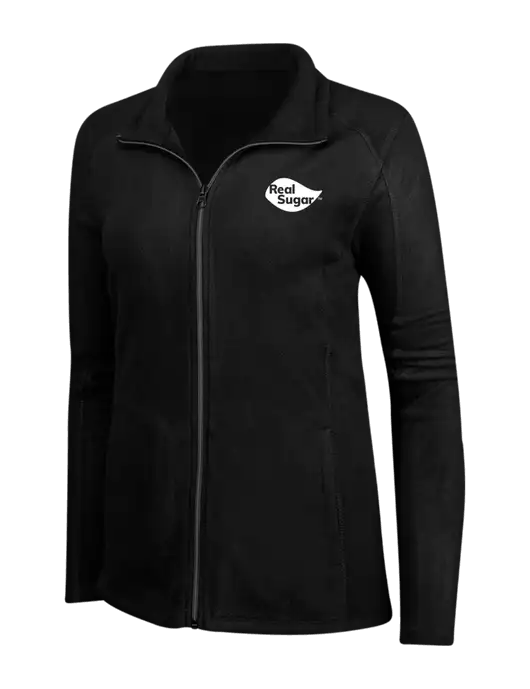 Black Womens Microfleece Jacket w/Real Sugar Logo