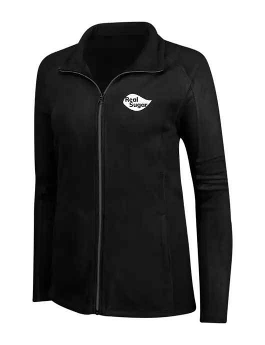 Black Womens Microfleece Jacket w/Real Sugar Logo