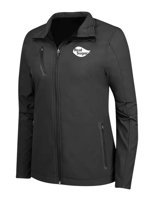 Black Womens Welded Softshell Jacket w/Real Sugar Logo