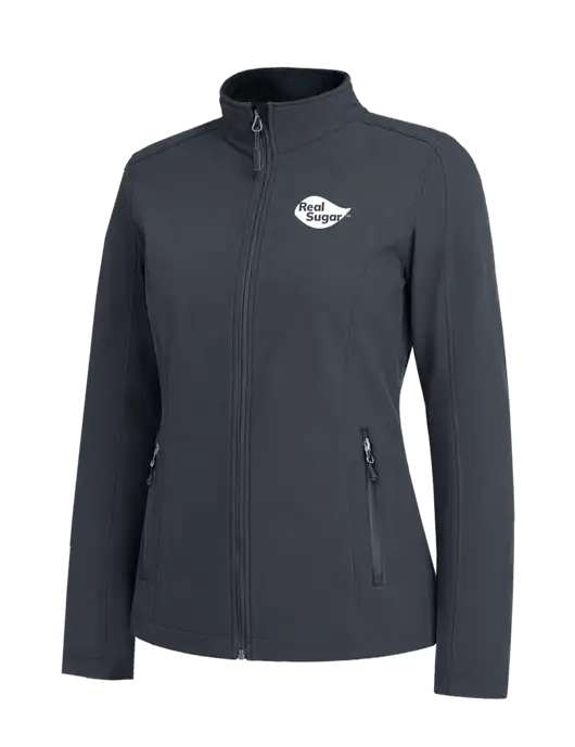 Charcoal Grey Womens Core Soft Shell Jacket w/Real Sugar Logo