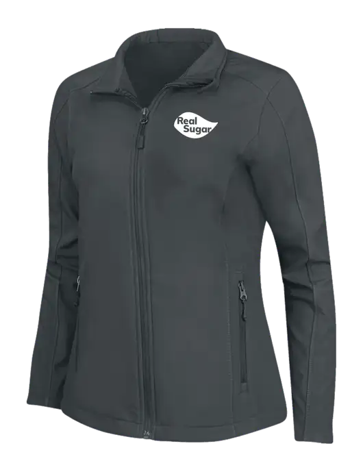 Charcoal Grey Womens Core Soft Shell Jacket w/Real Sugar Logo