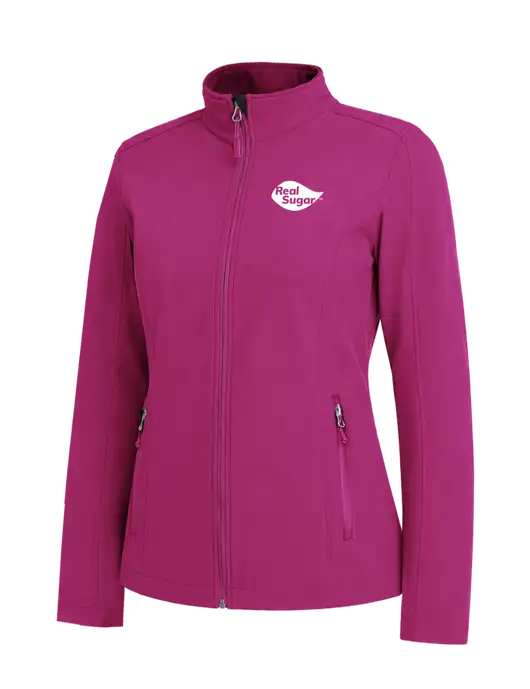 Dark Fuchsia Womens Core Soft Shell Jacket w/Real Sugar Logo