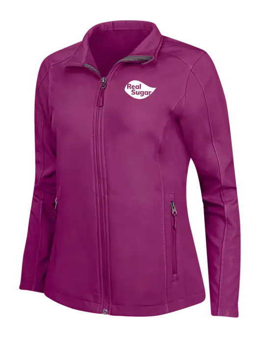 Dark Fuchsia Womens Core Soft Shell Jacket w/Real Sugar Logo
