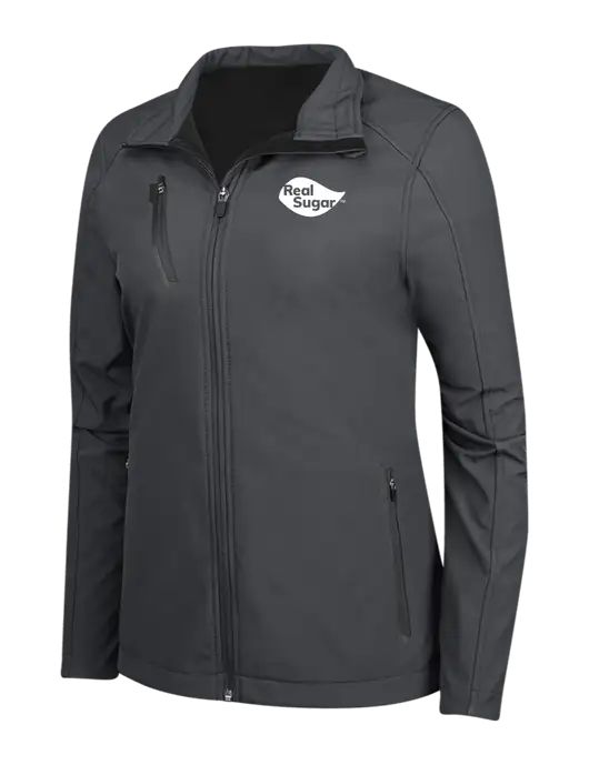 Dark Grey Womens Welded Softshell Jacket w/Real Sugar Logo