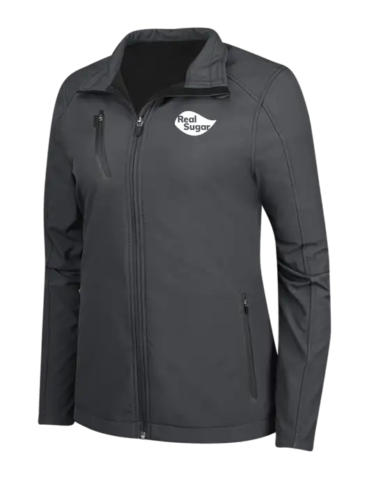 Dark Grey Womens Welded Softshell Jacket w/Real Sugar Logo