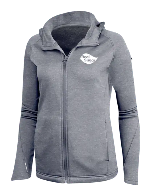 Light Grey Heather Womens Tech Fleece Full-Zip Hooded Jacket w/Real Sugar Logo
