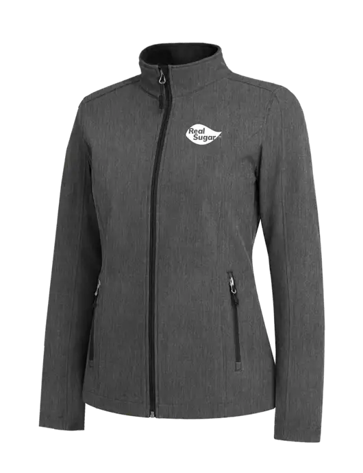 Medium Grey Heather Womens Core Soft Shell Jacket w/Real Sugar Logo