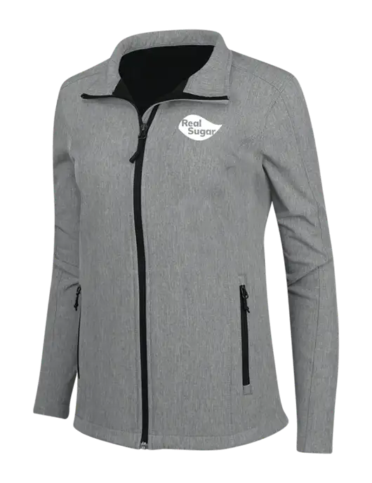Medium Grey Heather Womens Core Soft Shell Jacket w/Real Sugar Logo